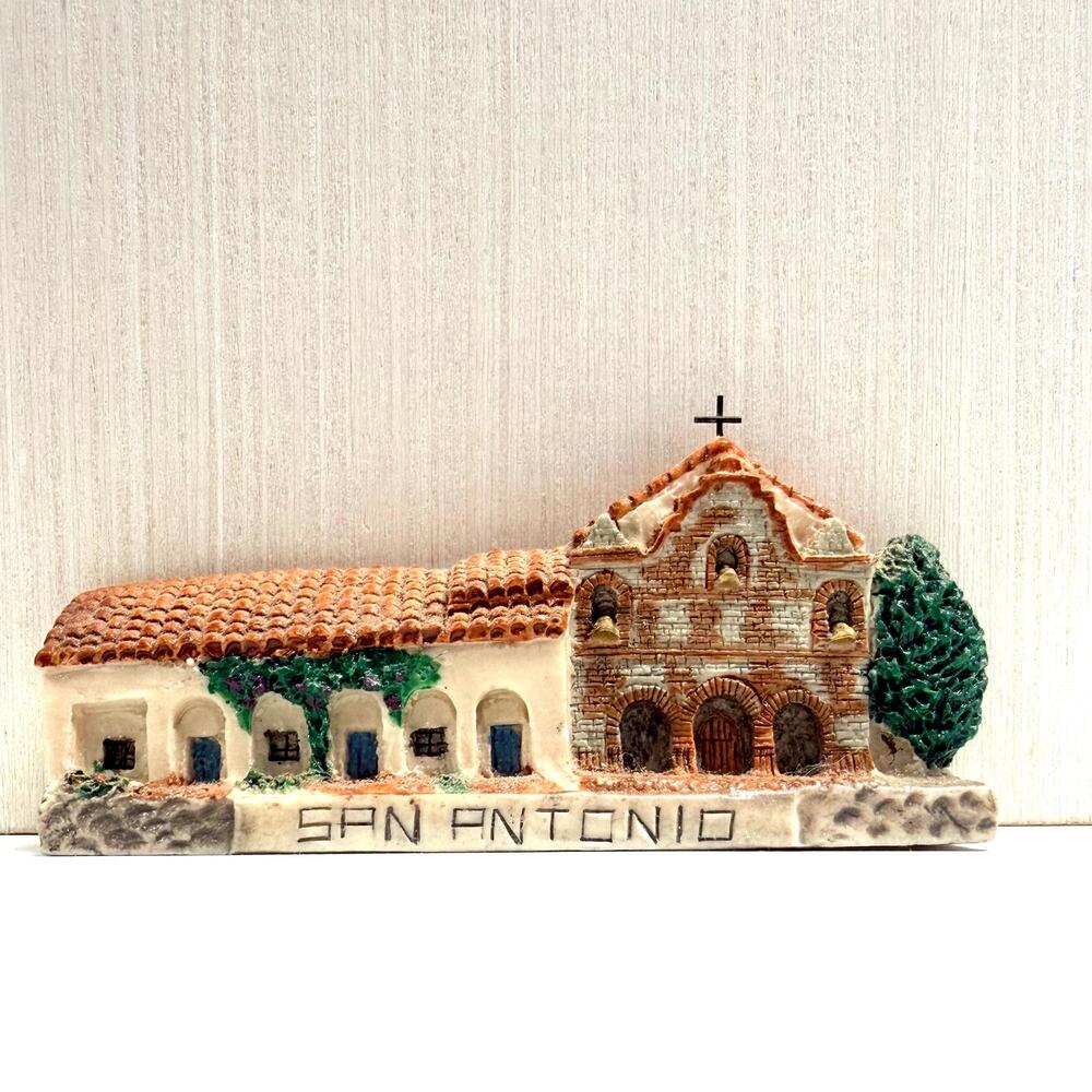Vintage Mission San Antonio California Hometown Minitures Magnet Resin